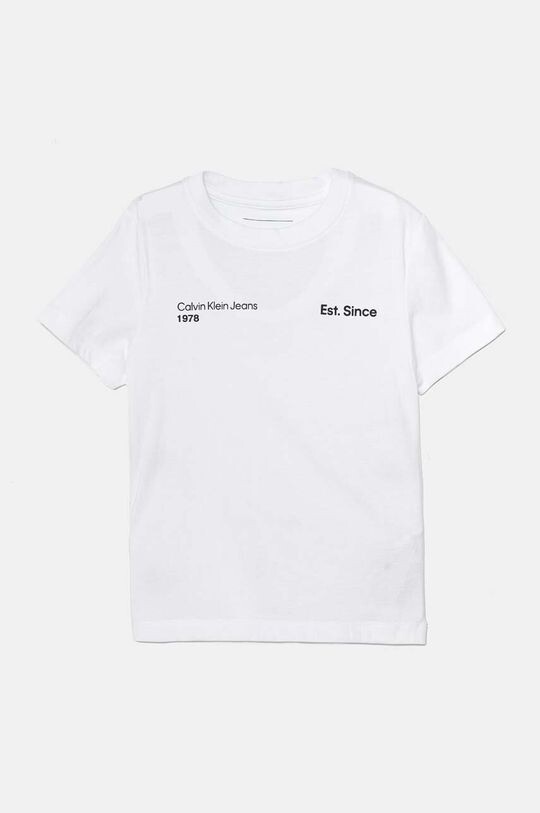 

Детская хлопковая футболка Calvin Klein Jeans, белый