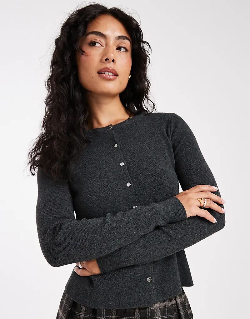 

ONLY компактный вязаный кардиган в антрацитовом цвете