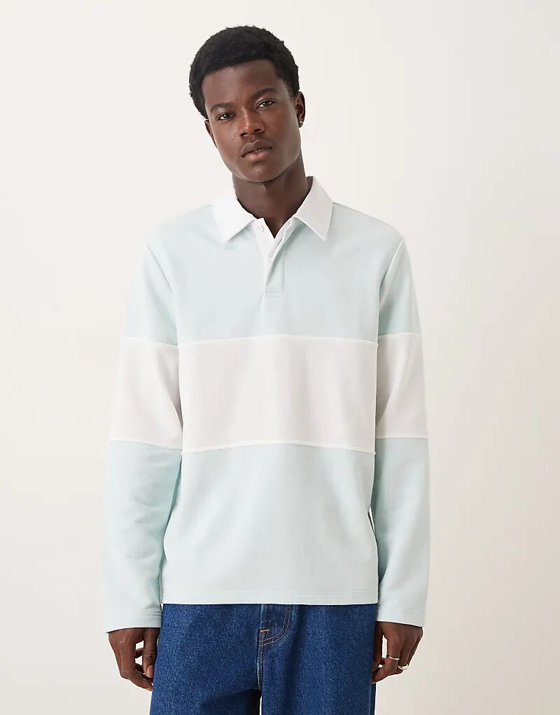 

Футболка-регби ASOS DESIGN с контрастной вставкой синего цвета