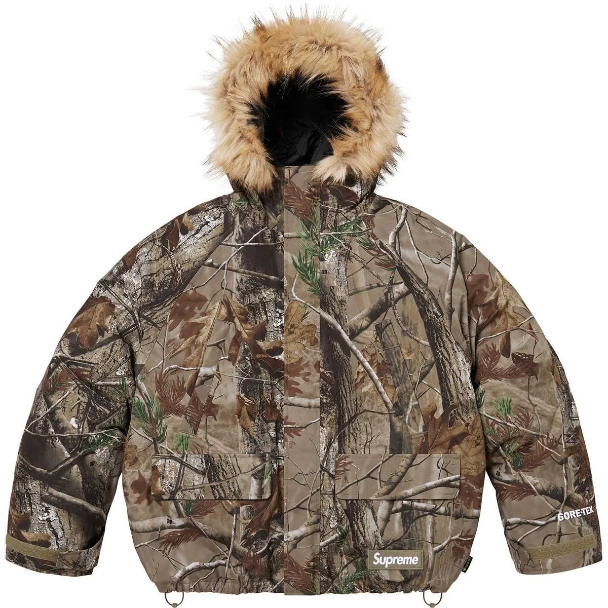 Парка 2 в 1 GORE-TEX с реверсивной курткой на утеплителе 700 fill, унисекс Supreme, Camouflage/Realtree AP Camo