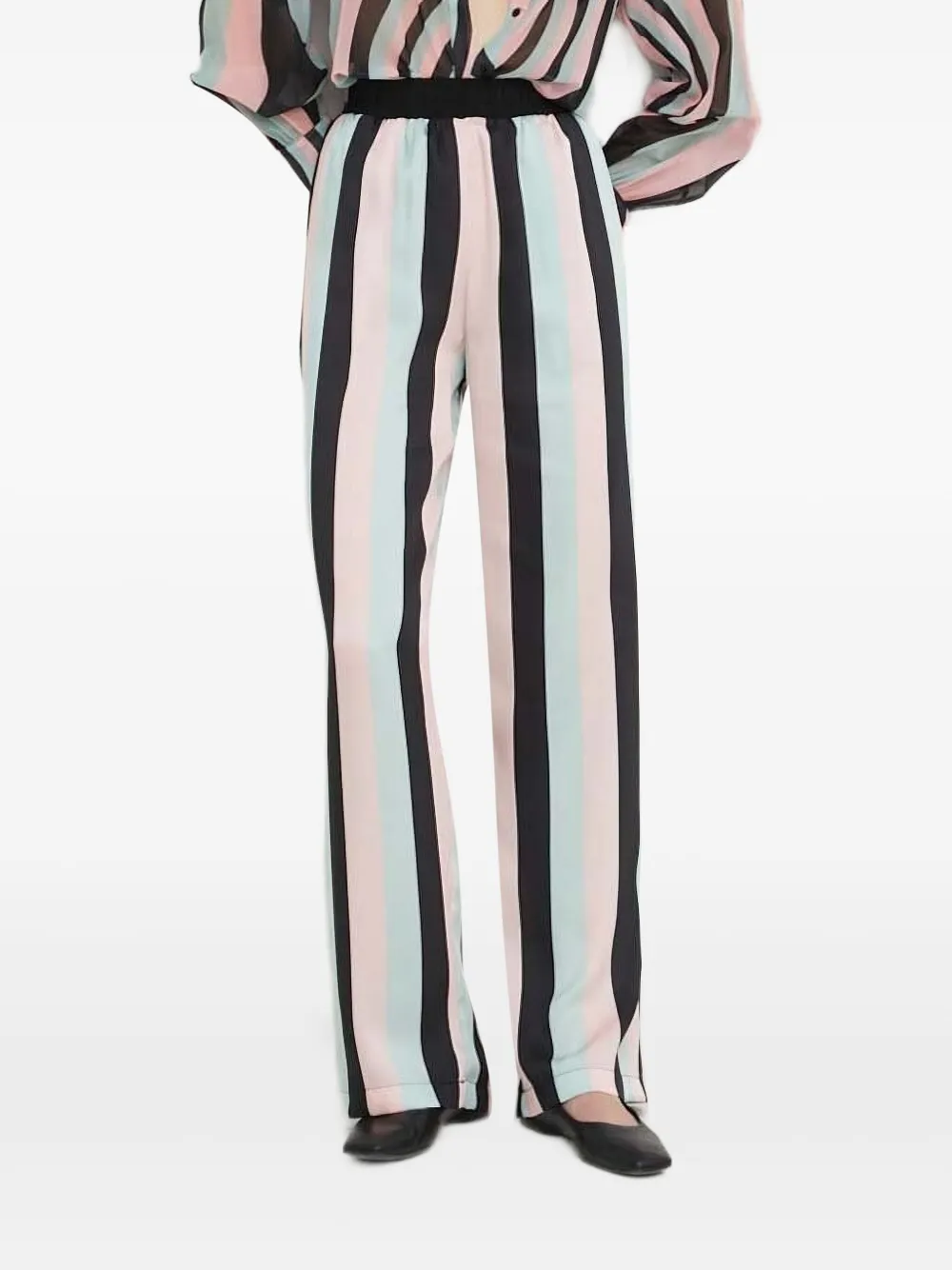 

Полосатые брюки с эластичным поясом Silvian Heach, черный