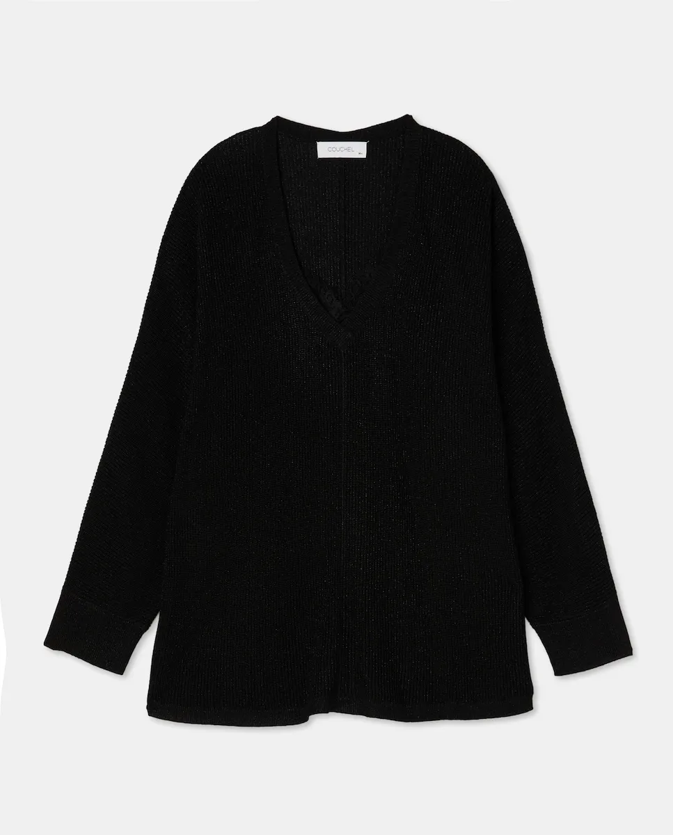 

Женский джемпер с V-образным вырезом Couchel, черный