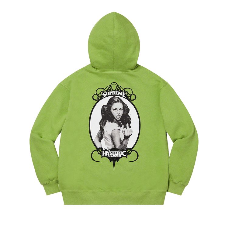 Толстовка Supreme x Hysteric Glamour Zip Up Hooded Sweatshirt 'Lime', зеленый — фото 2