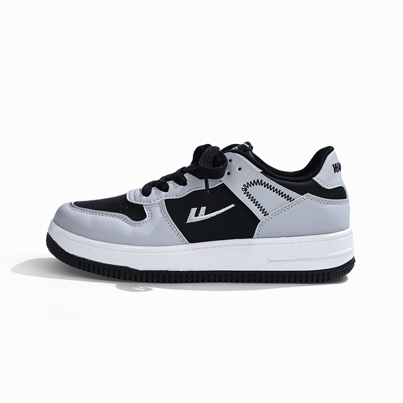 

WARRIOR Скользоустойчивые легкие дышащие низкие скейтерские кроссовки унисекс серо-черные, цвет Gray Black