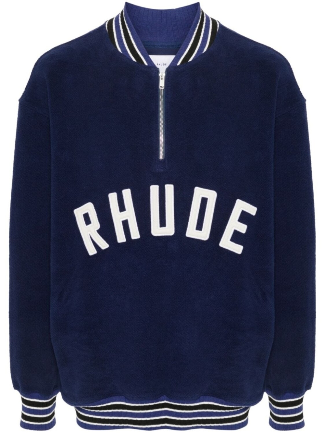 

RHUDE толстовка на молнии с нашивкой-логотипом, синий