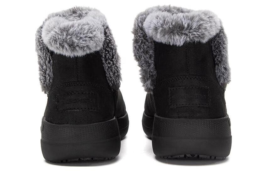 Женские ботинки Skechers низкие с мехом, черный — фото 3