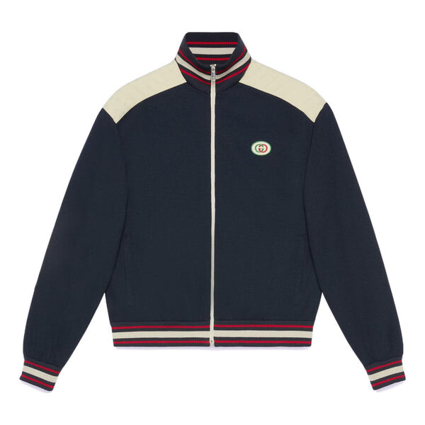 

Куртка cotton jersey zip jacket 'navy' Gucci, синий