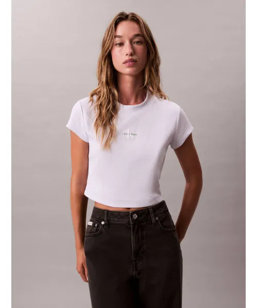 

Футболка Cropped fit Calvin Klein Jeans, белый