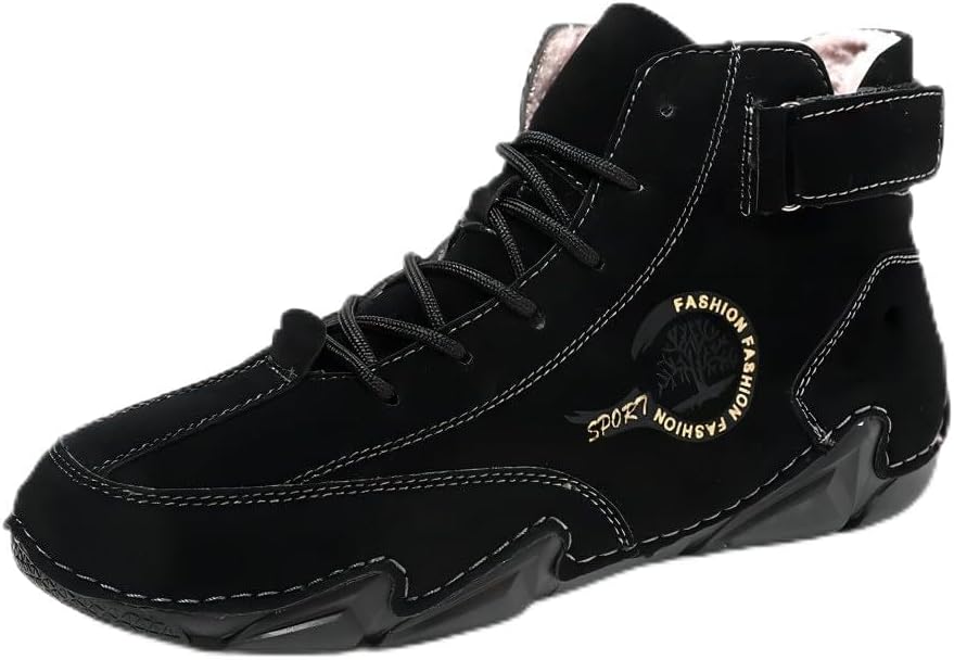 

Мужские ультралегкие ботинки Asifn, утепленные флисом, водонепроницаемые кроссовки, модные для прогулок, противоскользящие, черный