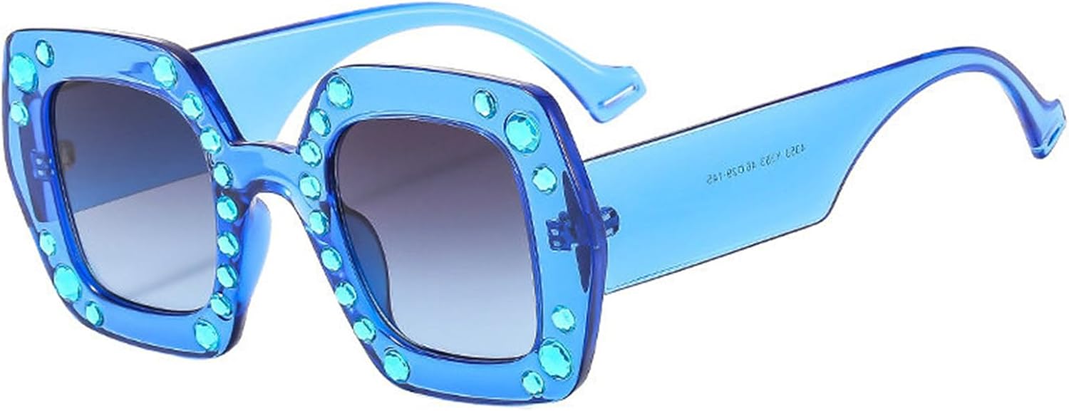 

Хелена Милые блестящие солнцезащитные очки с бриллиантами для женщин, квадратные солнцезащитные очки со стразами, винтажные женские блестящие солнцезащитные очки для вечеринок helena, Blue