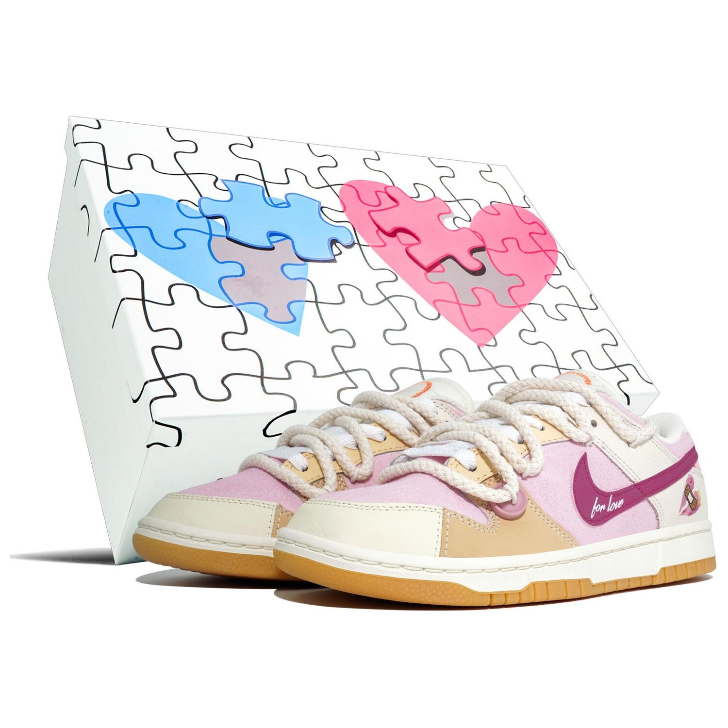 

Кроссовки Nike Dunk Skateboarding Shoes Unisex Low-top White/yellow, розовый