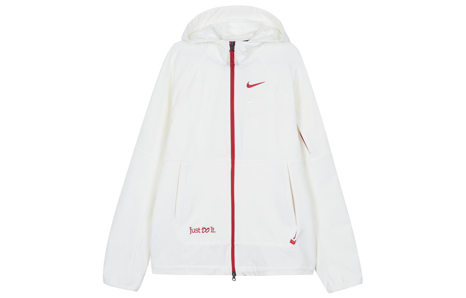 Nike Белая флисовая тренировочная куртка-молния, Sail White — фото 3