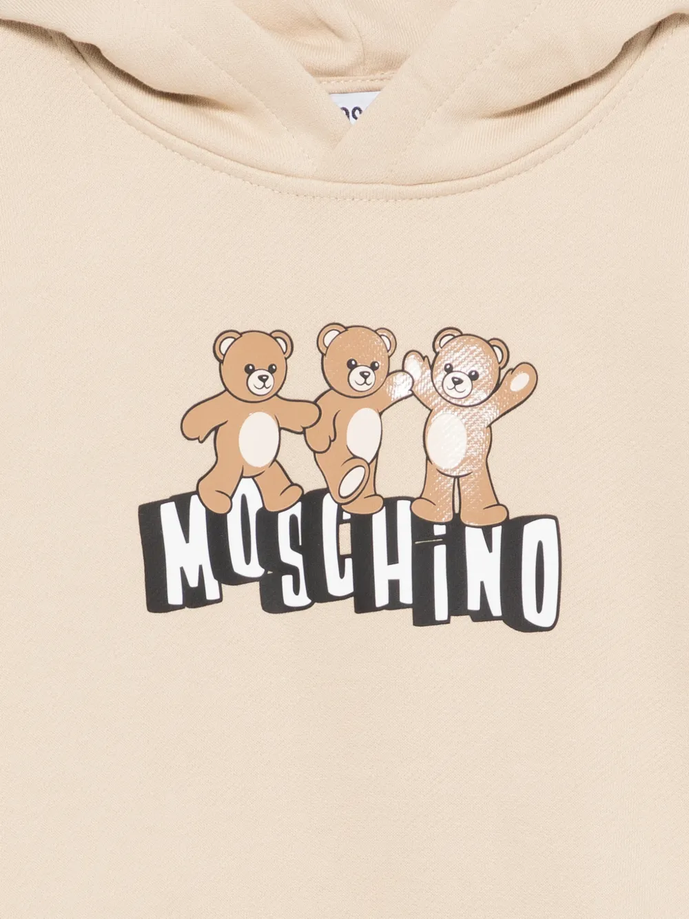 Худи с графическим принтом Moschino Kids, бежевый — фото 3