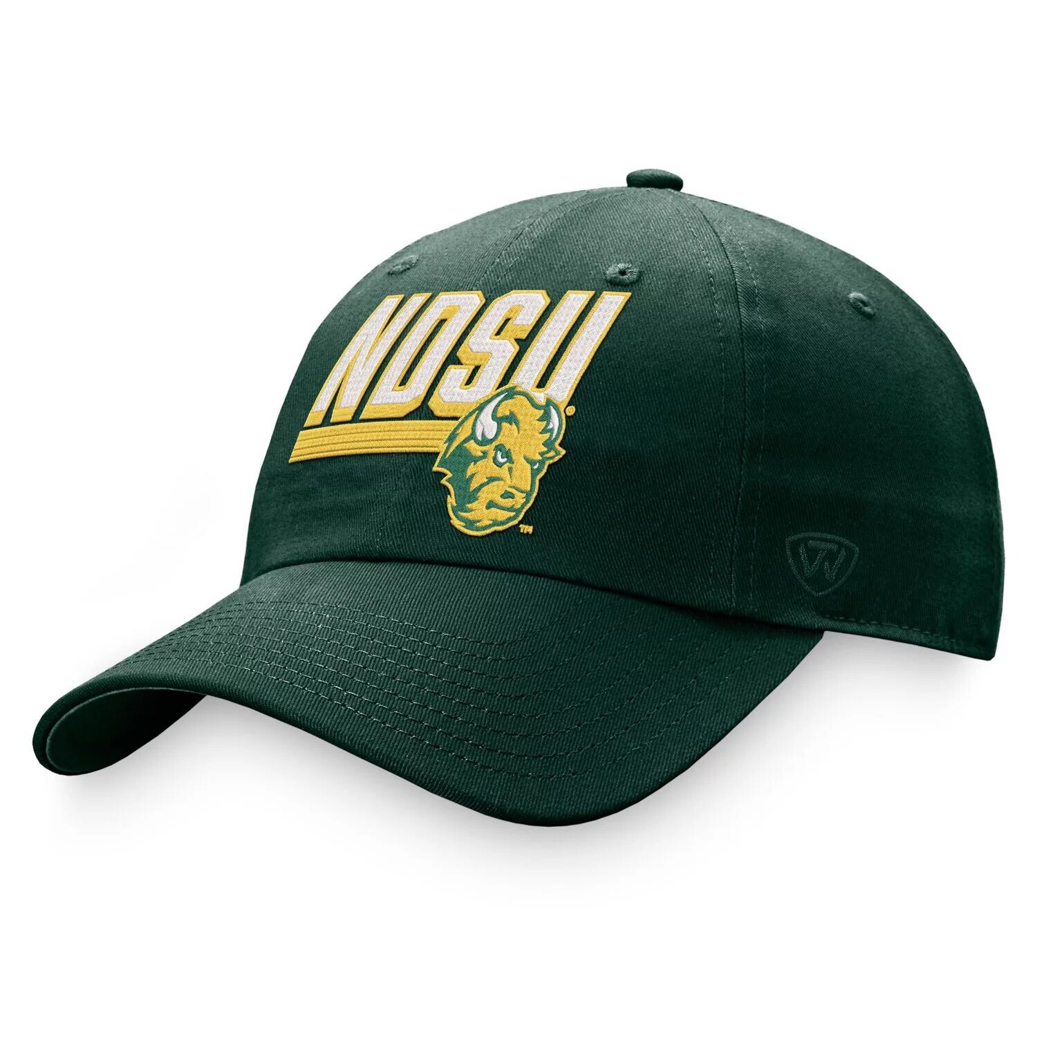 

Мужская регулируемая шапка Top of the World зеленого цвета NDSU Bison Slice