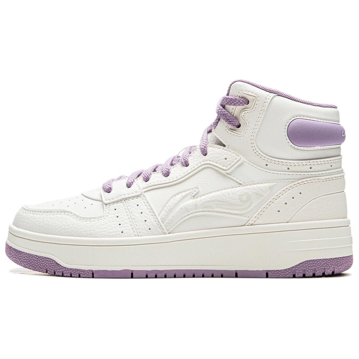 

Кроссовки LINING Tianji Soft Skateboarding Shoes Women's Mid-top Mist White, белый