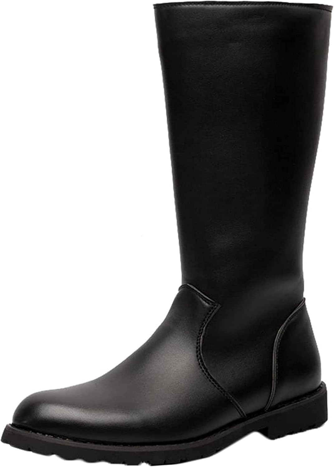 

Мужские высокие ботинки для верховой езды Yiozoi на осень и зиму, для улицы, с молнией, могут носиться как теплые повседневные ленивые ботинки, черный