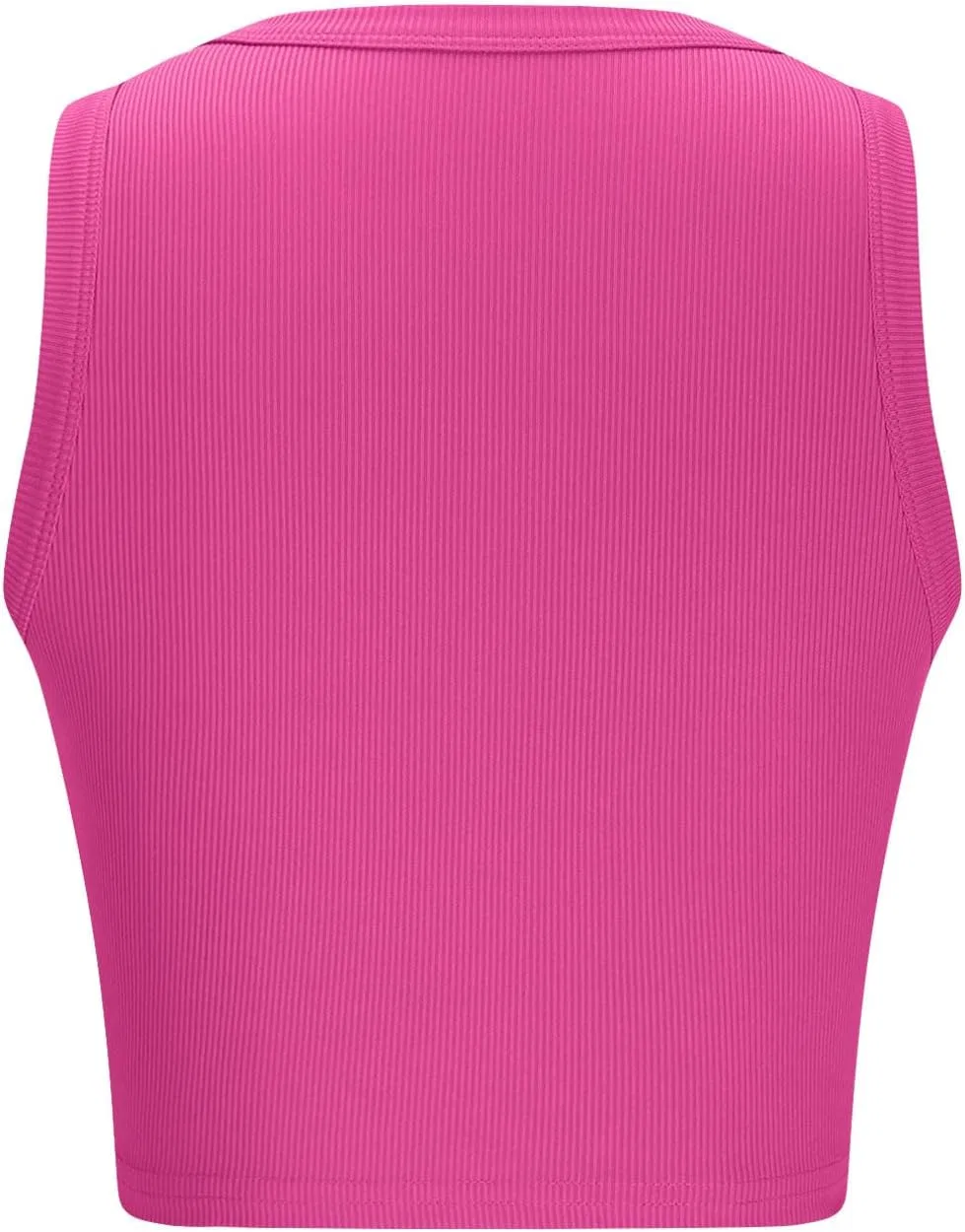 Женский топ-майка с высоким воротом, ракеткой, облегающий, Hot Pink — фото 4