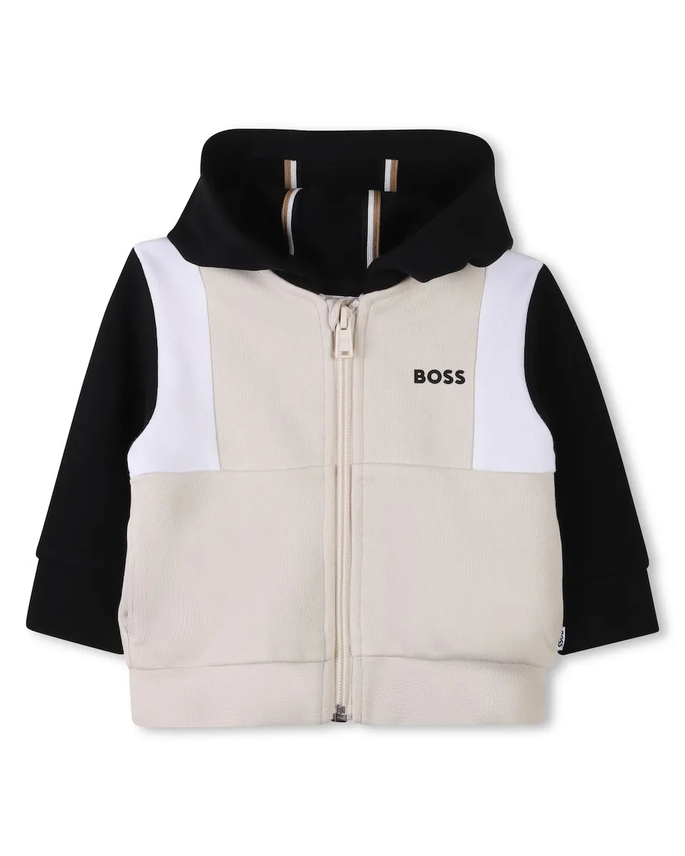 

Белая куртка для мальчика с длинными рукавами BOSS Kidswear, белый