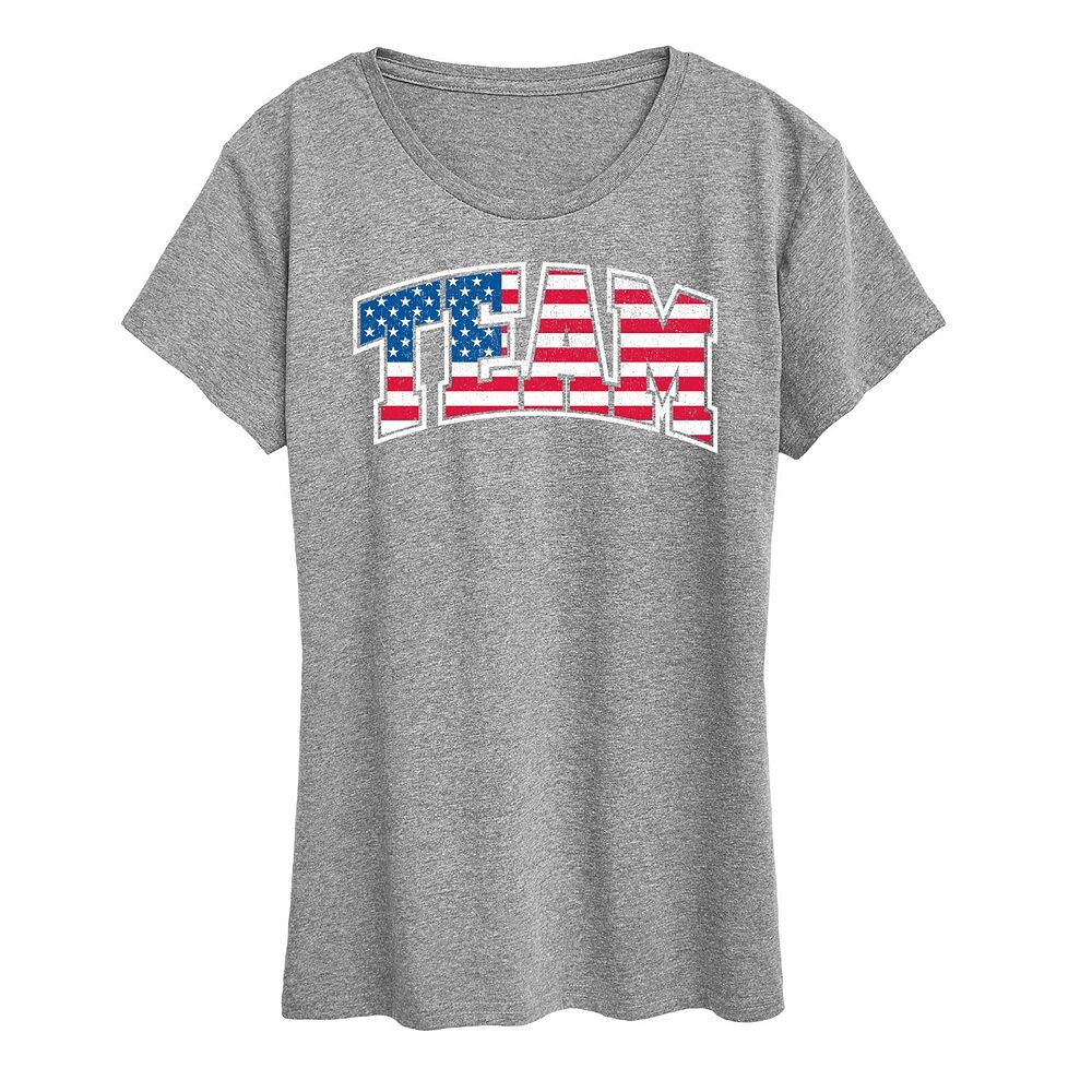 

Женская футболка с рисунком сборной США, цвет Heather Gray