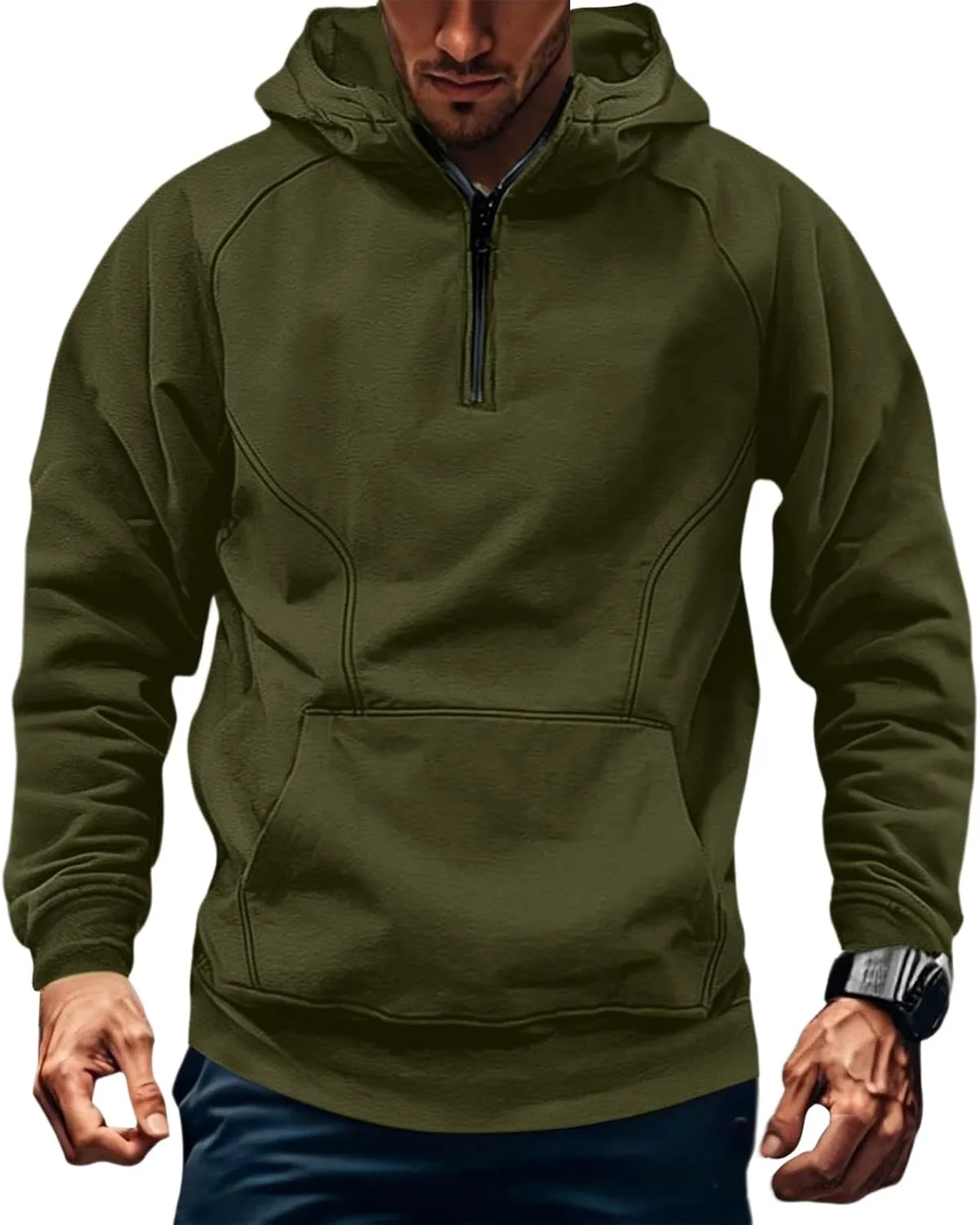 

GOFULY толстовка с четвертью молнией для мужчин Tall Fleece тактическая легкая худи с карманами