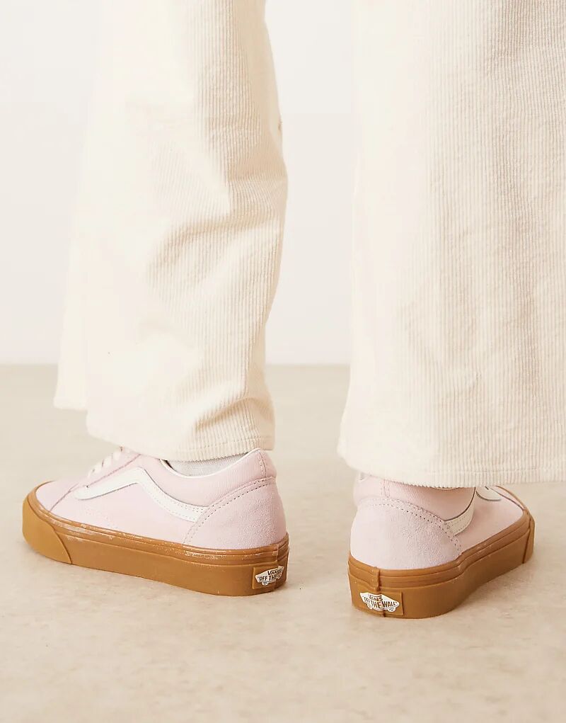 Кроссовки Vans Old Skool светло-розового цвета с резиновой подошвой — фото 2