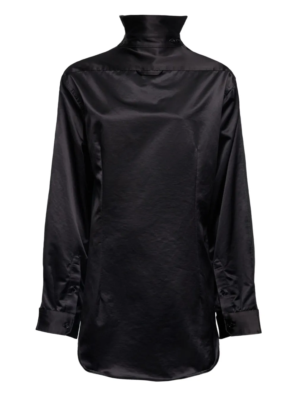 

Атласное платье с высоким воротником MM6 Maison Margiela, черный