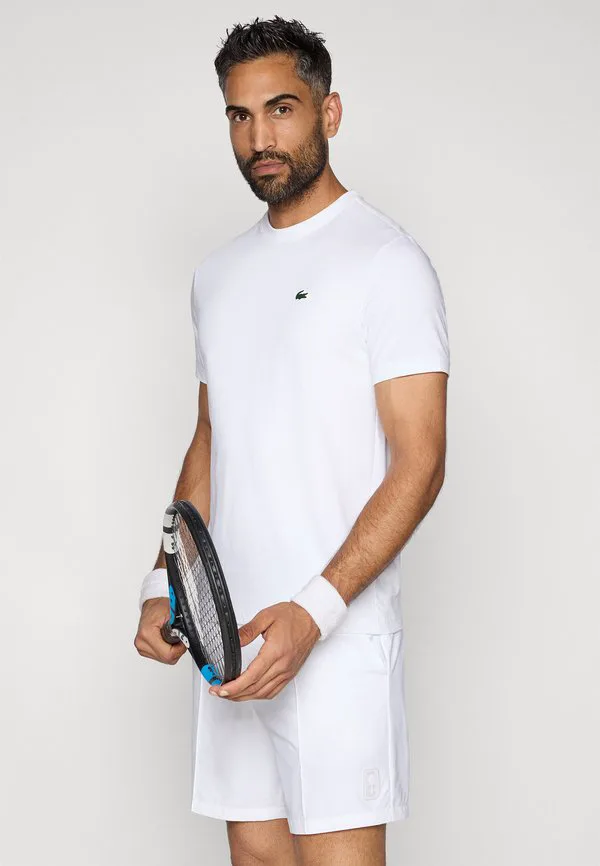 Футболка с графическим принтом, спортивная футболка в традиционном стиле. Lacoste Sport, White — фото 4