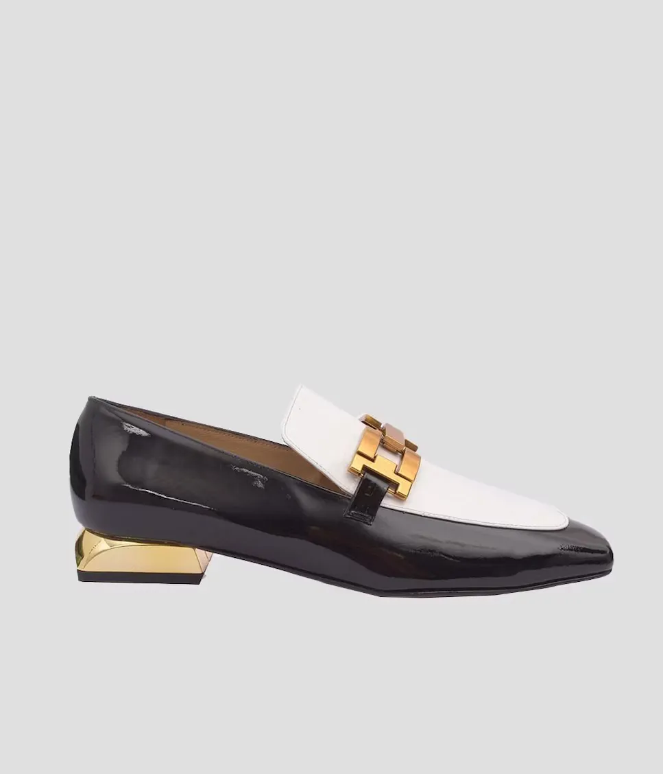 

Женские черные кожаные мокасины Mr. Mac Shoes, белый