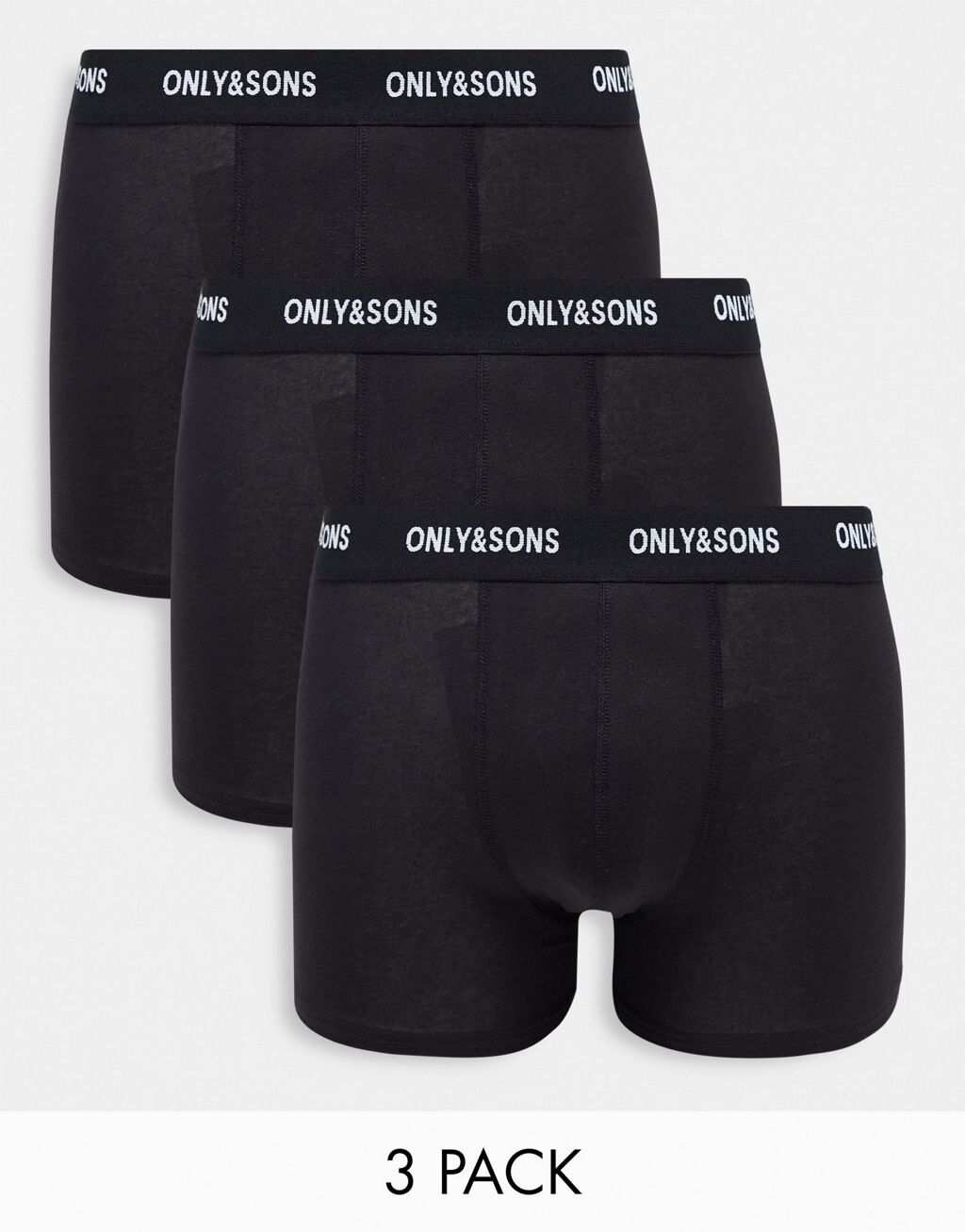 

Комплект из 3 плавок Only & Sons однотонного черного цвета