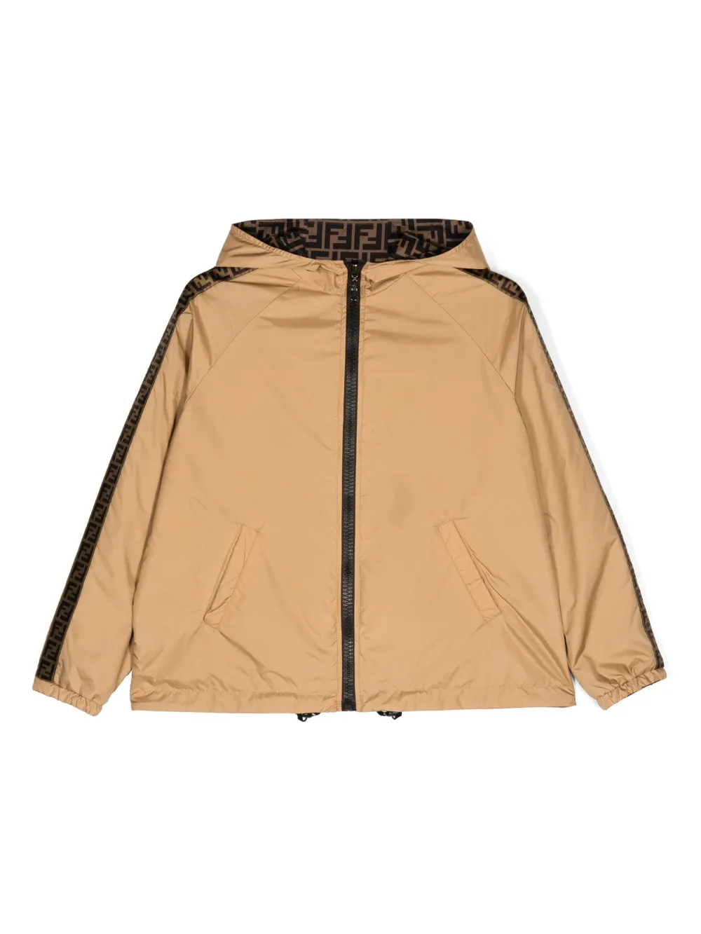 

Двусторонняя куртка с логотипом FF FENDI KIDS, нейтральный