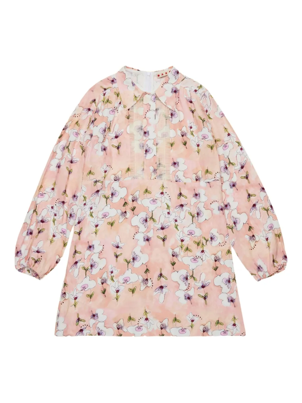 

Рубашка с цветочным принтом Marni Kids, розовый
