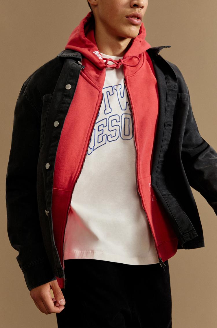 

Куртка из искусственной замши Pull And Bear, черный