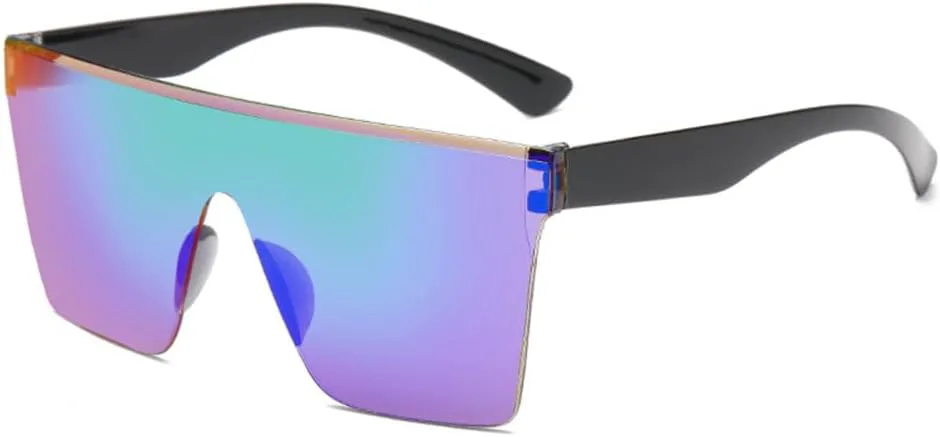 

Популярные ультралегкие тонкие солнцезащитные очки 2027 года с большой оправой и защитой от УФ-излучения для уличной фотосъемки и вождения MTZJH, Black Green Purple