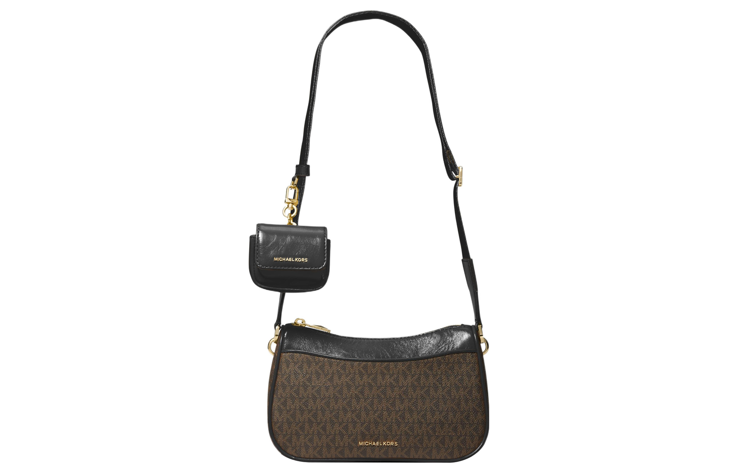 

Michael Kors Сумка через плечо Jet Set из искусственной кожи с отделкой из коровьей кожи, средний размер, женская, темно-коричневая/черная