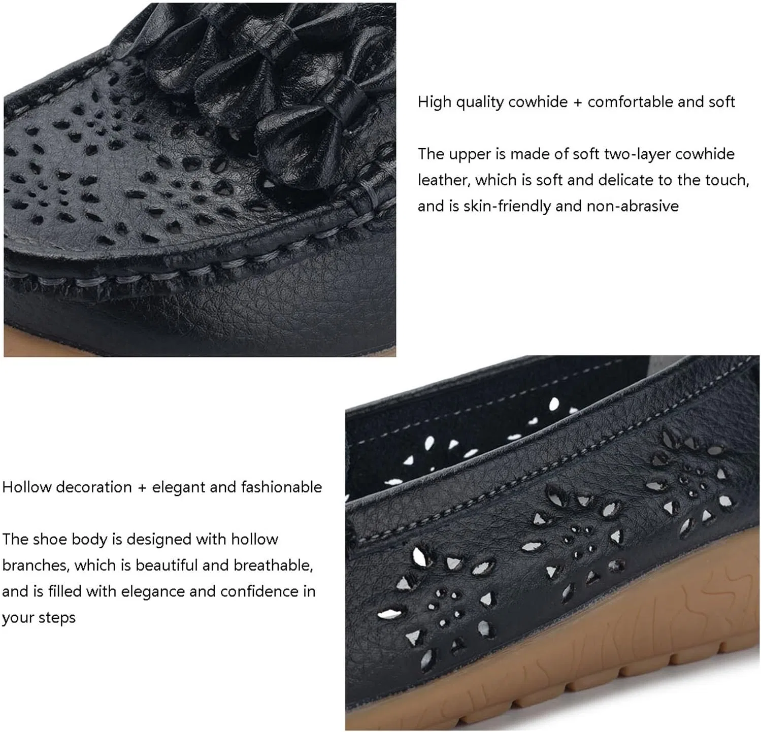 Мокасины повседневные, на каблуке, дышащие, Loafers, Black Wygwlg — фото 3