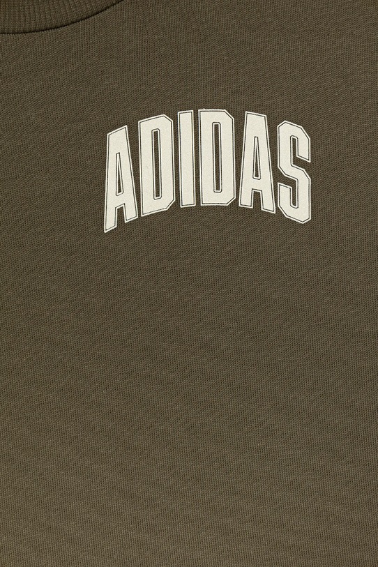 Детская хлопковая футболка Adidas, зеленый — фото 3