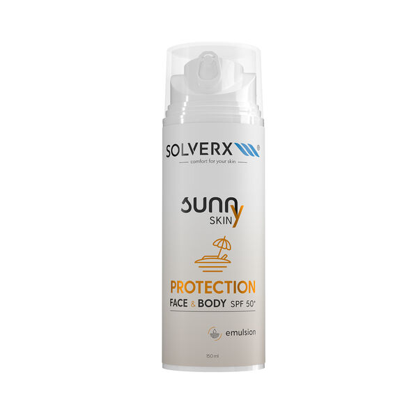 

Нежная эмульсия для лица и тела с spf50+, 150 мл Solverx Sunny skin protection