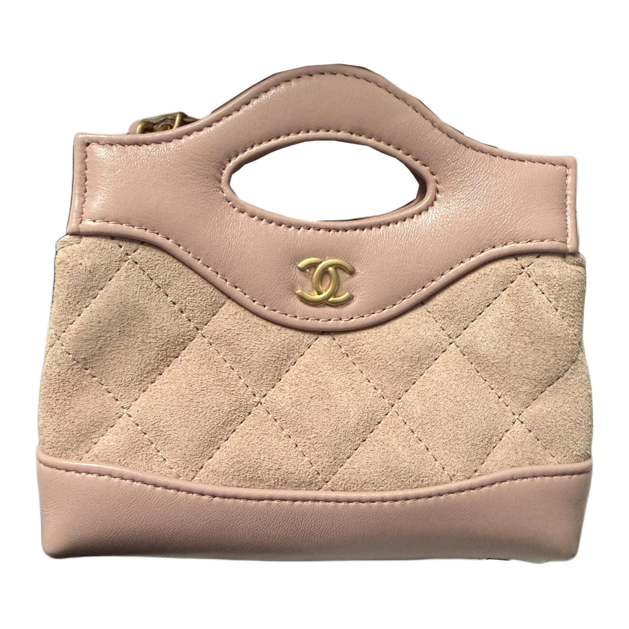 

CHANEL Сумка 31Bag из замши с золотистой фурнитурой женская светло-розовая