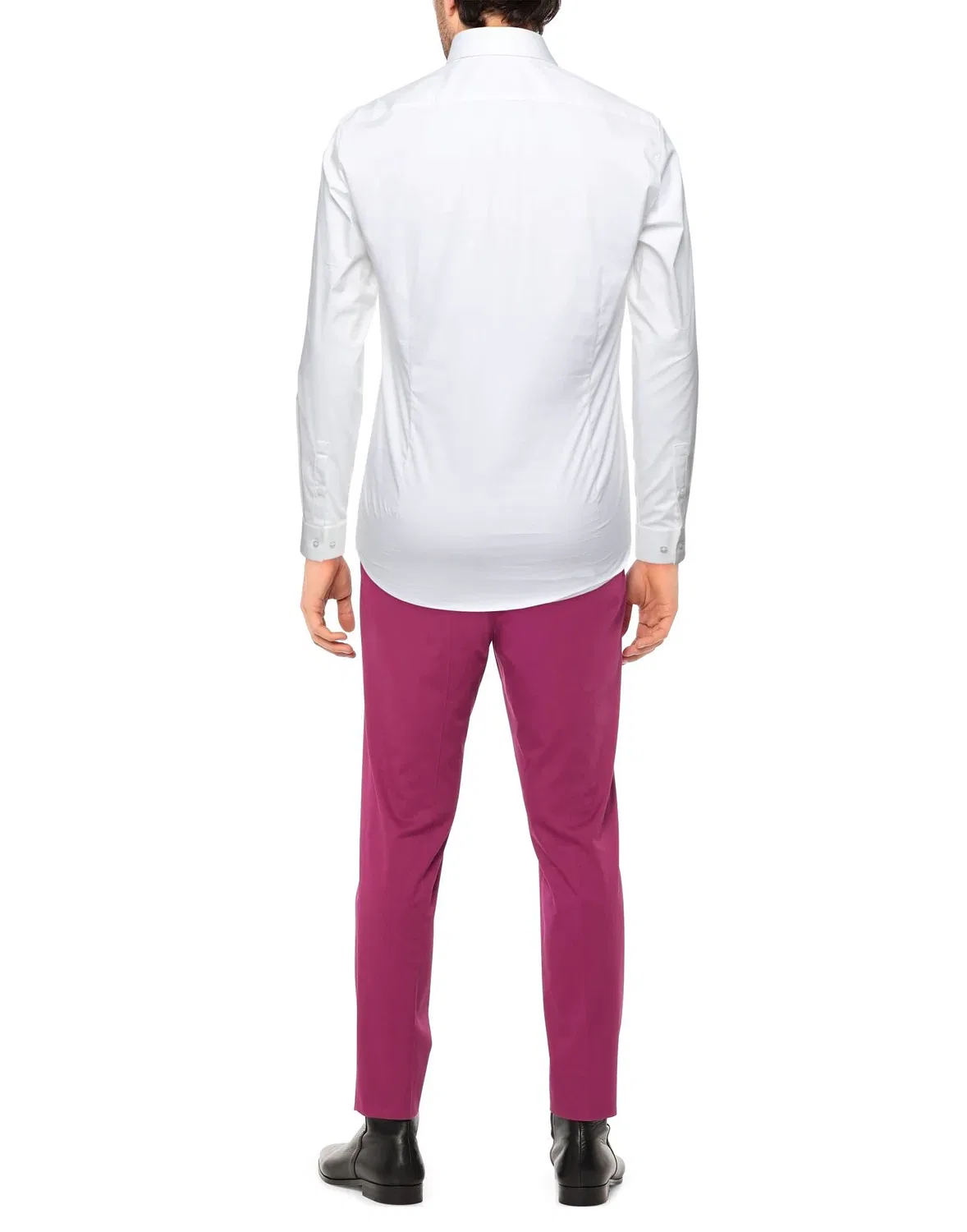 Рубашка с вышивкой slim-fit Calvin Klein белая — фото 3