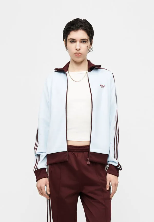 Классическая толстовка на молнии tt Adidas Originals, Crystal Sky/Maroon — фото 4