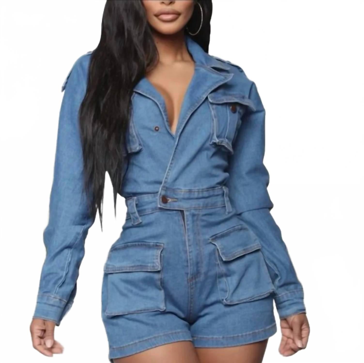 

Женские повседневные комбинезоны в стиле деним Fancy Dream USA, Denim