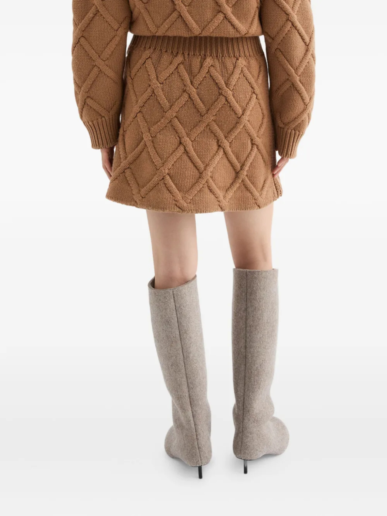 Jil Sander шерстяная юбка мини, коричневый — фото 4