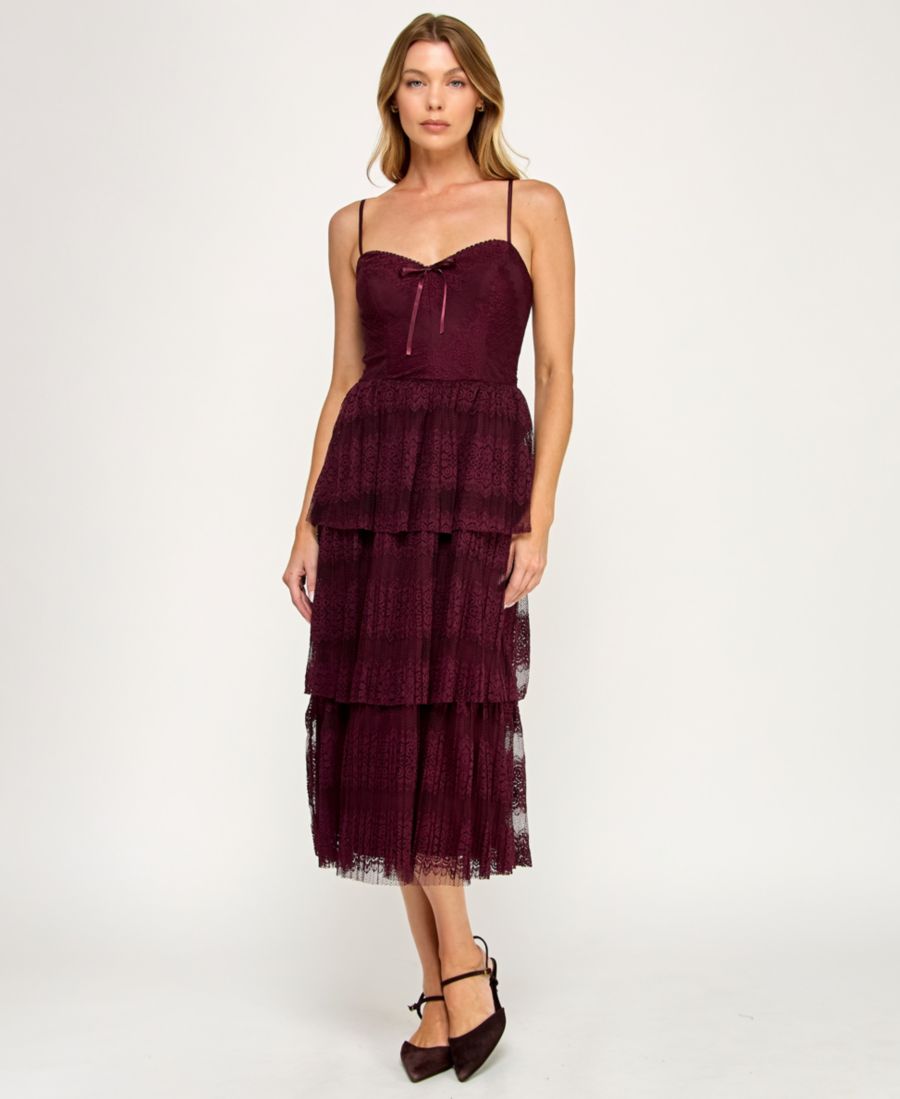 

Детское кружевное трехъярусное платье без рукавов Trixxi, Red