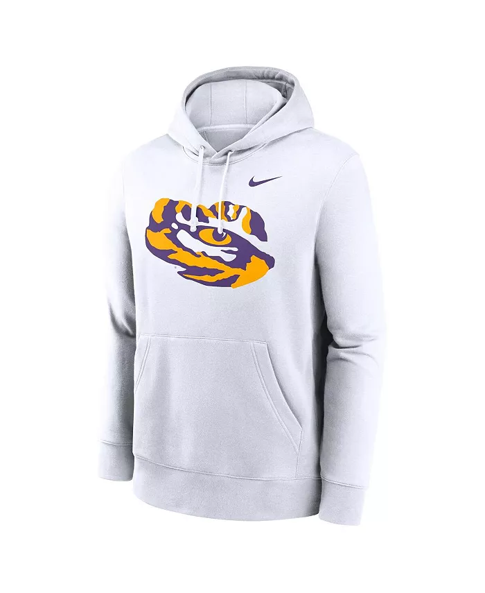 Мужская белая толстовка с капюшоном LSU Tigers Primetime Alternate Logo Club Fleece Nike — фото 2