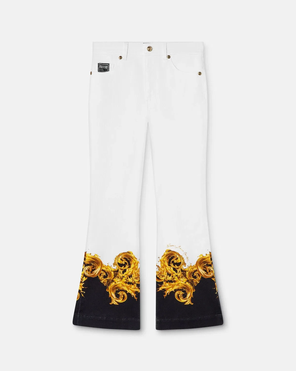 Джинсы-клеш с принтом VERSACE, мультицвет