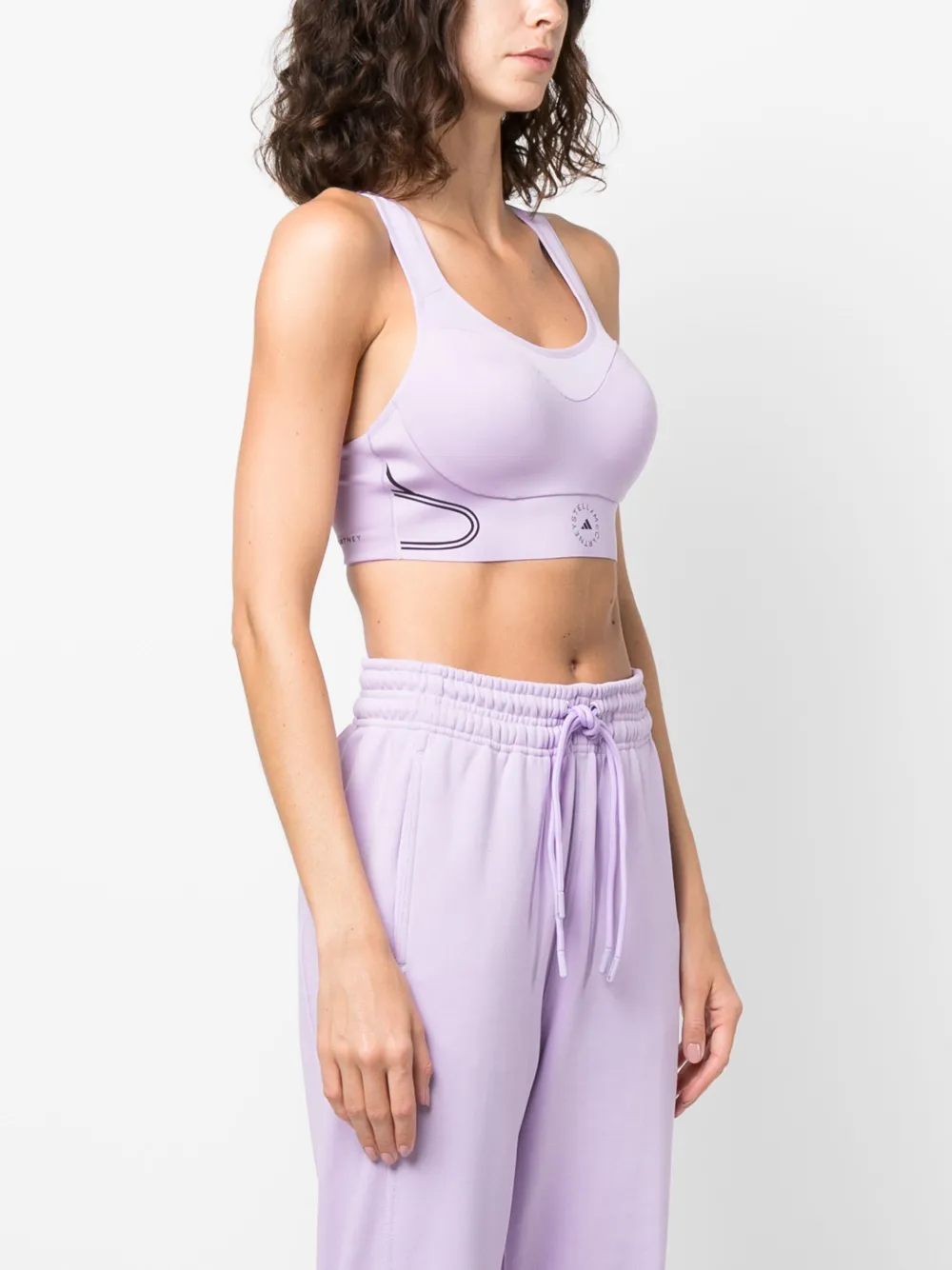 Спортивный бюстгальтер TruePurpose с U-образным вырезом Adidas by Stella McCartney, фиолетовый — фото 3