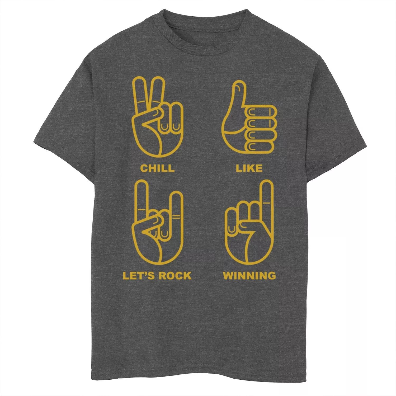 

Футболка с графическим рисунком Cool Hand Signs для мальчиков 8–20 лет Unbranded