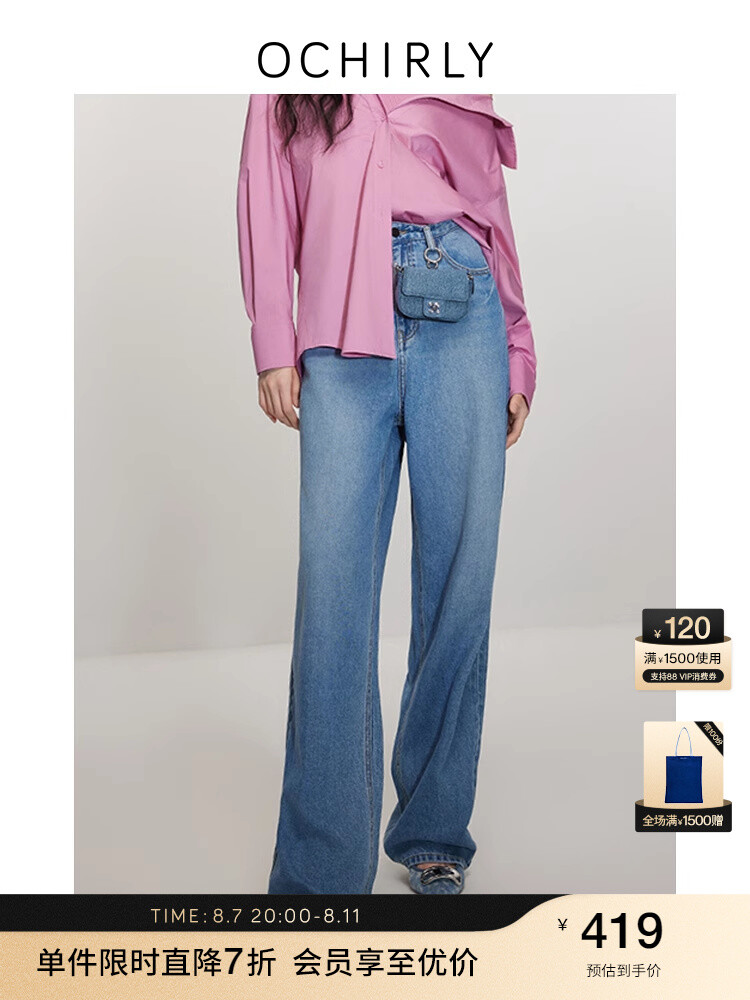 

Брюки джинсовые Ochirly Tencel женские, синий