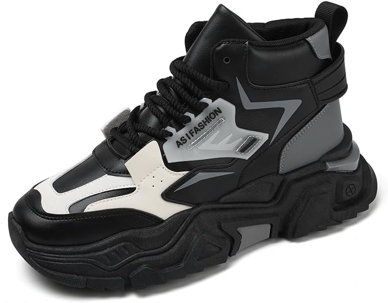 

Мужские повседневные спортивные кроссовки PILLUREN для тенниса, работы и ходьбы, массивные высокие модные кроссовки для мужчин, черные