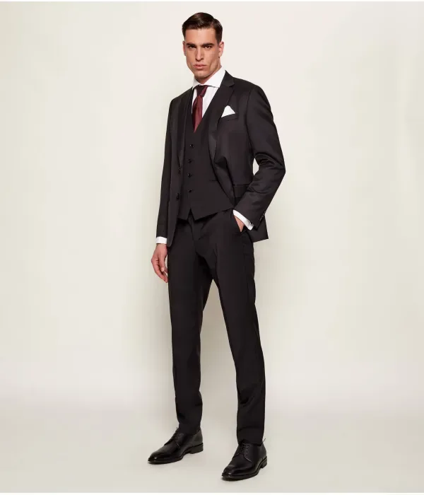 Шерстяные брюки H-Genius-MM-251 slim fit Boss, черный — фото 2